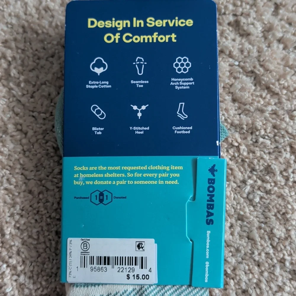 NWT BOMBAS Tri-block Ankle Socks